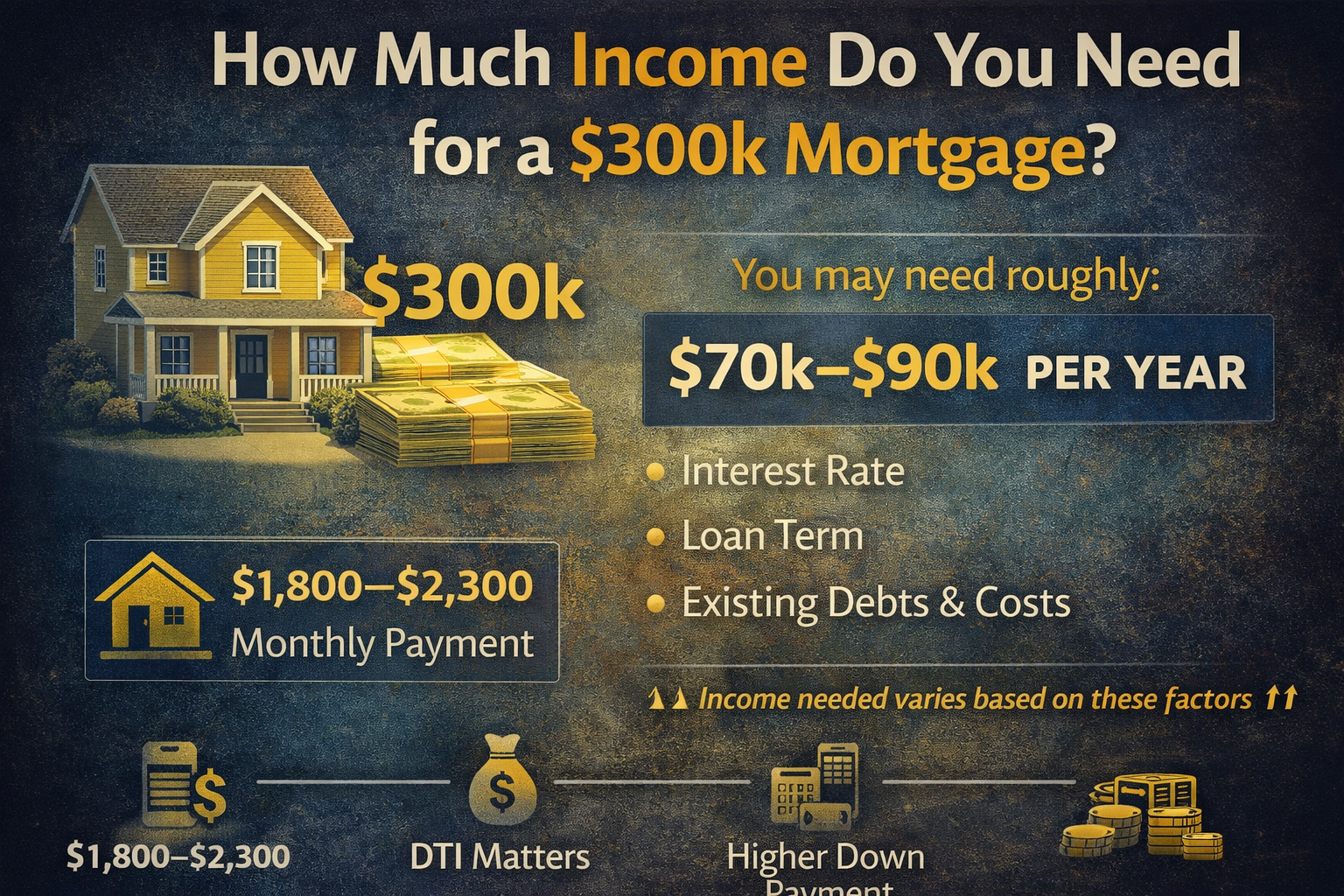 Income needed for a $300k mortgage explained