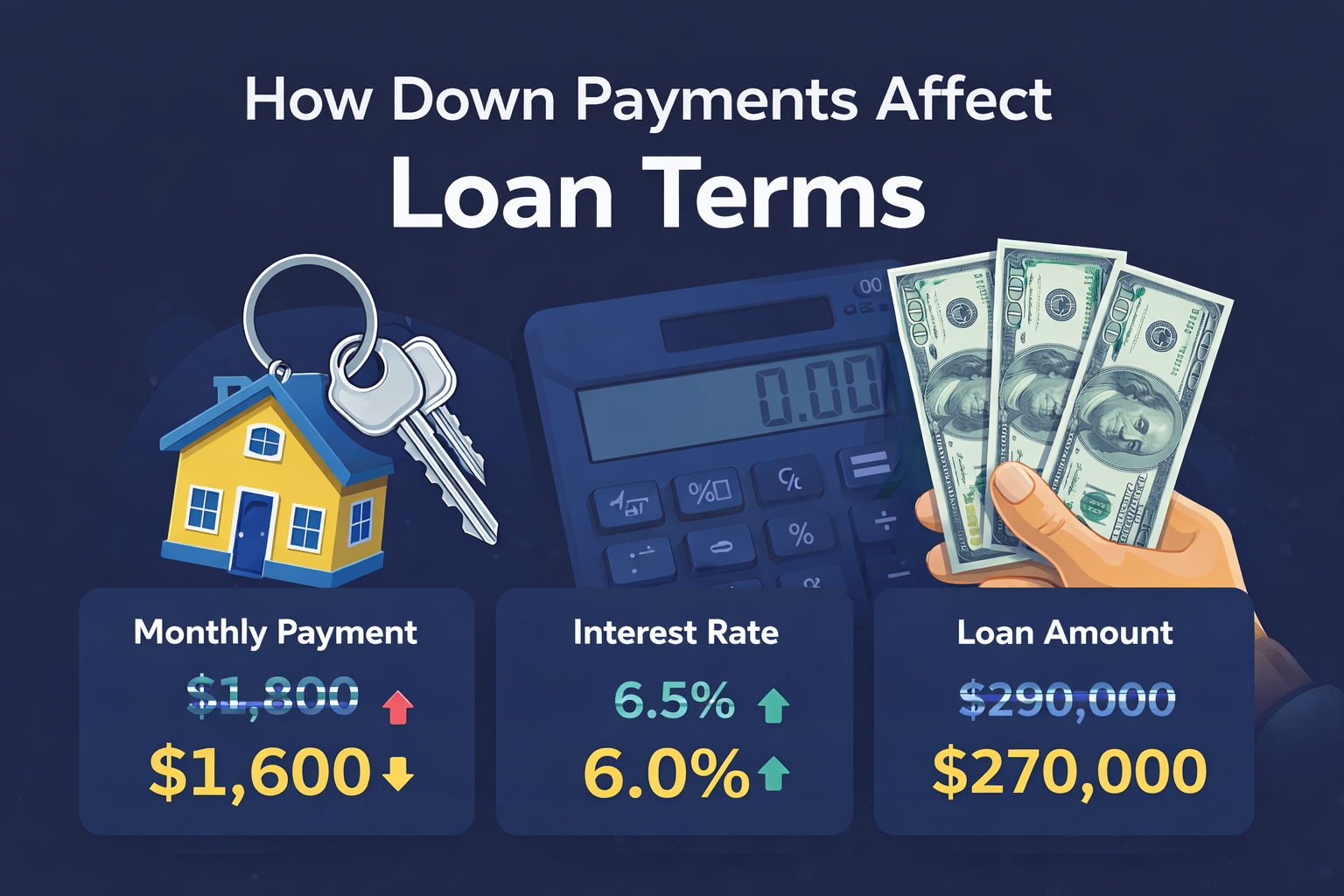 How down payments affect loan terms and monthly payments